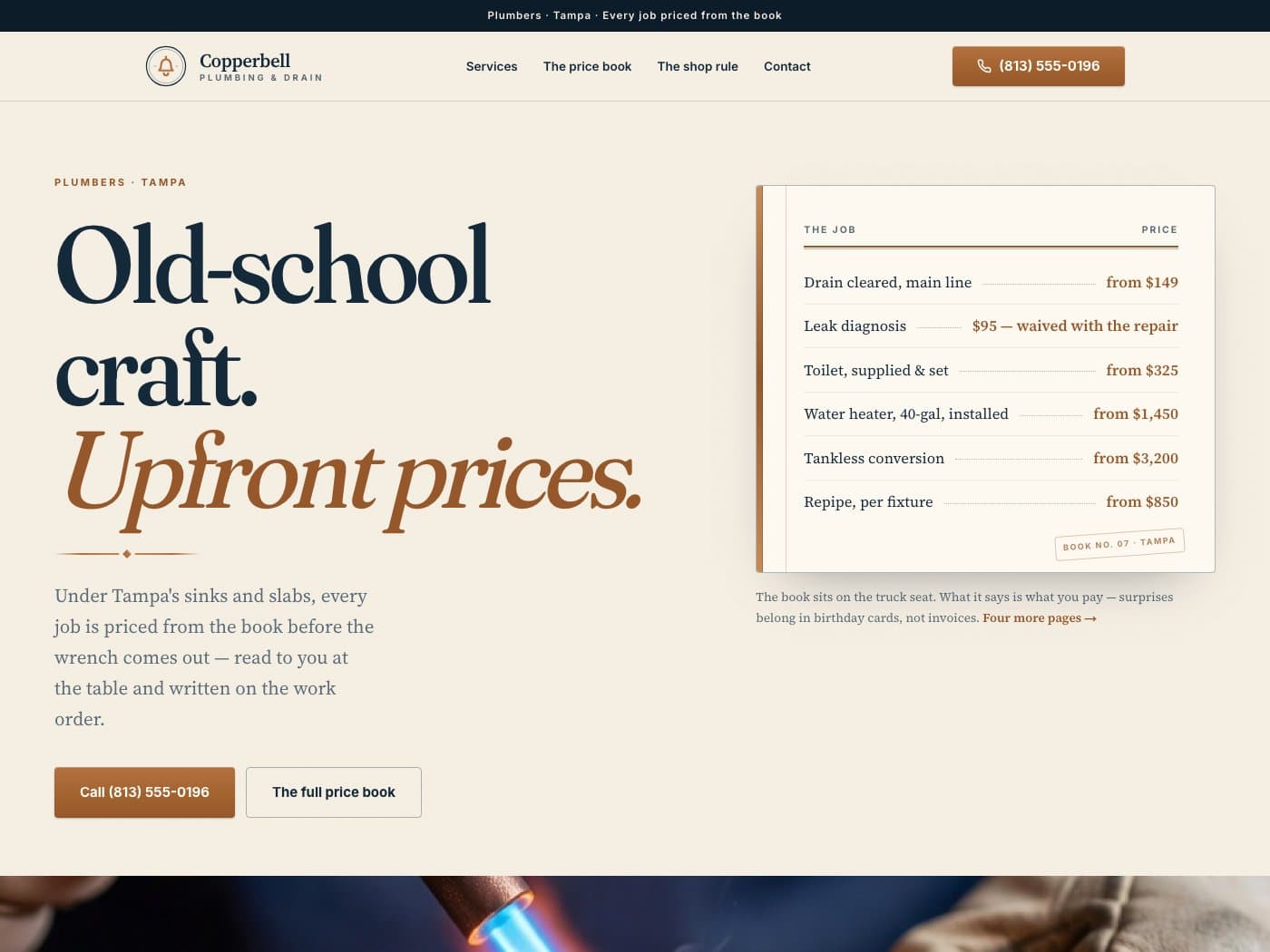 Copperbell Plumbing & Drain — website home page